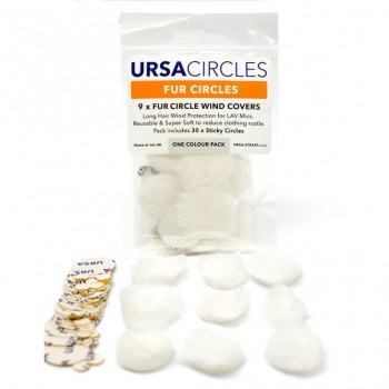 accesorios microfono lavalier microfono U-FC-9-WHT Fur Circles WHITE (Pack of 9)